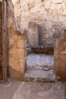 Kral Herod 'un sarayının avlu harabeleri Yahudiye Çölü' ndeki Herodion, İsrail