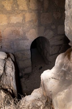 İsrail 'deki Yahudi Çölü' nde Kral Herod 'un Herodion Sarayı' nın kazılmış kalıntıları.