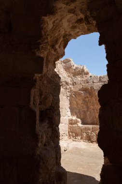 Kral Herod 'un sarayının avlu harabeleri Yahudiye Çölü' ndeki Herodion, İsrail