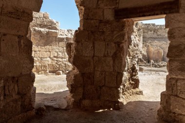 Kral Herod 'un sarayının avlu harabeleri Yahudiye Çölü' ndeki Herodion, İsrail