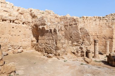 Kral Herod 'un sarayının avlu harabeleri Yahudiye Çölü' ndeki Herodion, İsrail