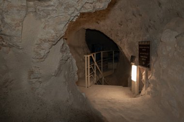 The underground system of tunnels in ruins of the palace of King Herod - Herodion in the Judean Desert, in Israel clipart