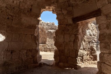 Kral Herod 'un sarayının avlu harabeleri Yahudiye Çölü' ndeki Herodion, İsrail