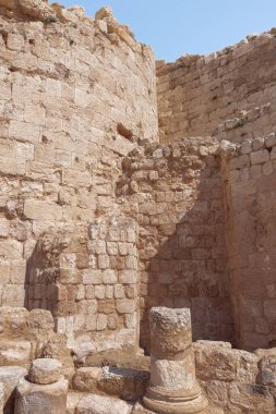 Kral Herod 'un sarayının avlu harabeleri Yahudiye Çölü' ndeki Herodion, İsrail