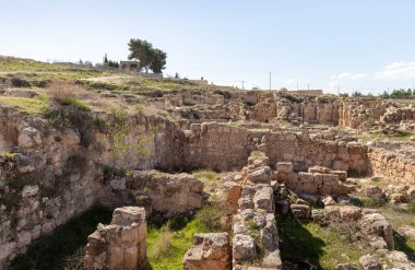 Kral Herod 'un sarayının harabeleri, Herodion, Yahudi Çölü, İsrail.
