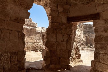 Kral Herod 'un sarayının avlu harabeleri Yahudiye Çölü' ndeki Herodion, İsrail