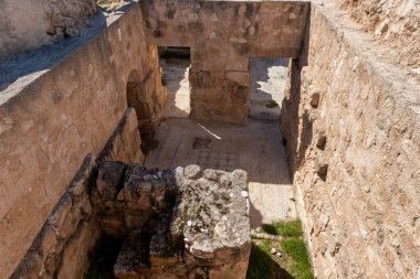 Bizans İmparatorluğu 'nun avlusu. Kral Herod' un sarayının harabelerinin yanında. Herodion, Yahudiye Çölü, İsrail.