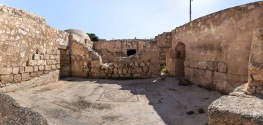 Bizans İmparatorluğu 'nun avlusu. Kral Herod' un sarayının harabelerinin yanında. Herodion, Yahudiye Çölü, İsrail.