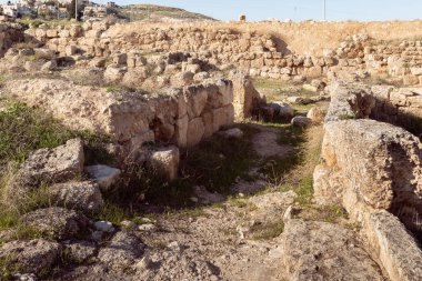 Kral Herod 'un sarayının harabeleri, Herodion, Yahudi Çölü, İsrail.