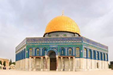 İsrail 'in Kudüs şehrindeki Tapınak Dağı' ndaki Kubbe Kaya Camii.