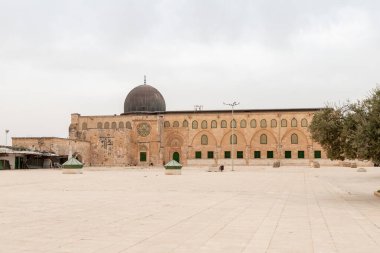 İsrail 'in Kudüs şehrindeki Tapınak Dağı' ndaki El Aksa Camii 'nin yan duvarı.