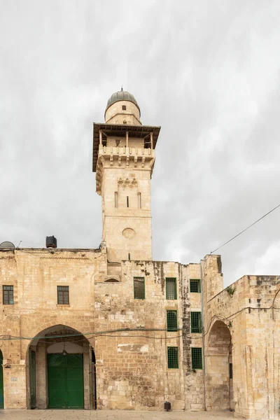 Medresse Bab Silsila Minareleri Srail Eski Kudüs Kasabasındaki Tapınak Dağı — Stok fotoğraf