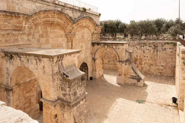 Jerusalén Israel Marzo 2021 Puerta Dorada Cerrada Puerta Misericordia Monte — Foto de Stock