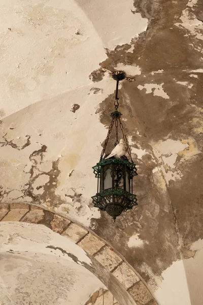 Decorative metal fixture hangs from the ceiling in a tunnel along the west wall on the Temple Mount, in the old city of Jerusalem, in Israel