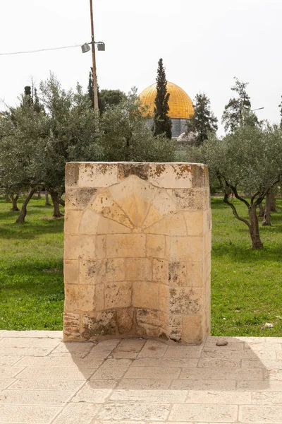 Lugar Para Oración Parte Sur Monte Del Templo Cúpula Roca — Foto de Stock