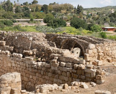 Bizans şehrinin kalıntılarının arkeolojik kazıları - Maresha, Beyt Guvrin 'de, Kiryat Gat yakınlarında, İsrail