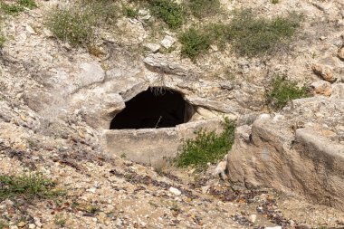 İsrail 'in Kiryat Gat yakınlarındaki Beyt Guvrin' de antik bir İncil şehrinin kalıntılarındaki ayin mağarası.