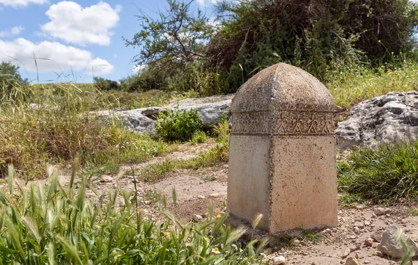 Vägposten Nära Utgrävningarna Den Antika Staden Maresha Beit Guvrin Nära — Stockfoto