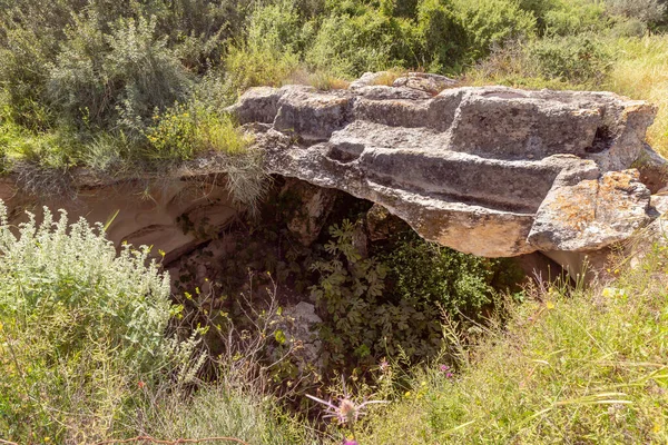 Barlang Közelében Ásatások Ősi Temetkezési Barlangok Sidonian Közel Maresha Város — Stock Fotó