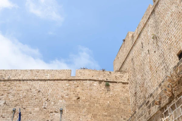 Muralhas Fortaleza Cruzada Antiga Cidade Acre Norte Israel — Fotografia de Stock