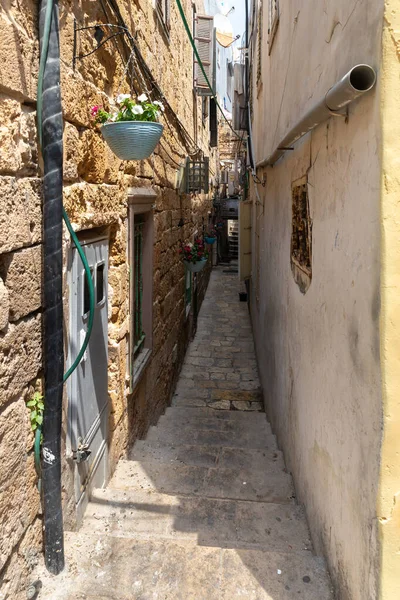 Stará Ulice Starými Budovami Starém Městě Acre Severním Izraeli — Stock fotografie