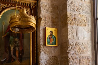 İsrail 'in Kudüs kentindeki Yahudi ve Ermeni bölgelerinin sınırındaki Aziz George manastırının içi.