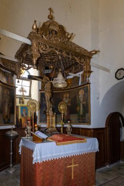 Aziz Jacobs Ortodoks Katedrali 'nin içi İsrail' in eski Kudüs kentindeki Hristiyan kamaralarında.