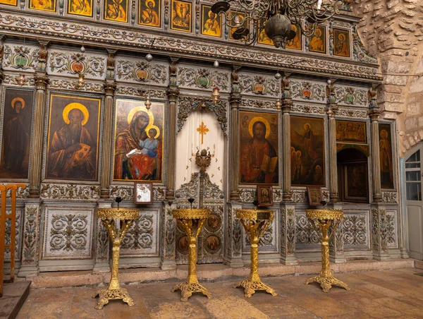 Interior Catedral Ortodoxa San Jacobs Jerusalén Los Barrios Cristianos Ciudad — Foto de Stock