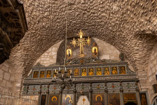 Interior Catedral Ortodoxa San Jacobs Jerusalén Los Barrios Cristianos Ciudad — Foto de Stock