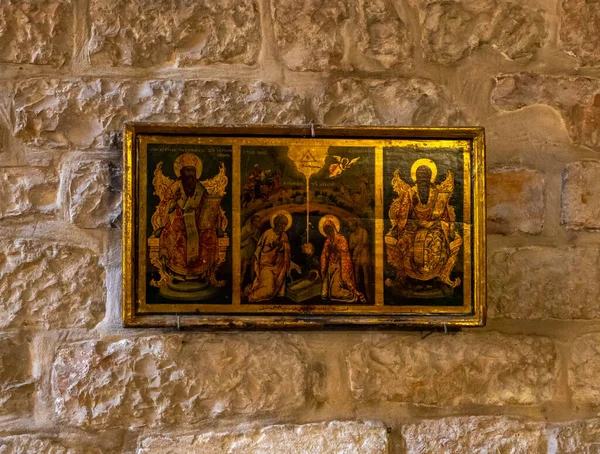 Holy Christian Icons Interior Jacobs Orthodox Cathedral Jerusalem Christian Quarters — Stock Photo, Image