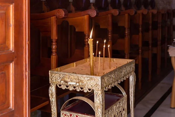 Endroit Pour Allumer Des Bougies Dans Petit Monastère Saint Georges — Photo