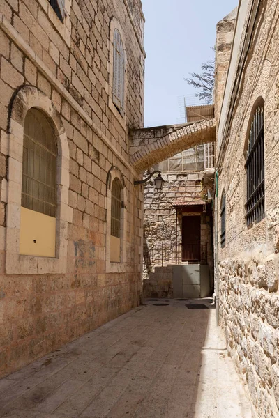 Pequeño Tranquilo Rusul Los Barrios Cristianos Antigua Ciudad Jerusalén Israel — Foto de Stock