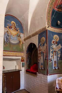 Kudüs, İsrail, 17 Temmuz 2021: İsrail 'in eski Kudüs kentindeki küçük Feodorovsky manastırının içi