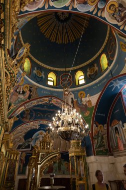 Kudüs, İsrail, 17 Temmuz 2021: Vaftizci Yahya 'nın eski Kudüs, İsrail' deki Hristiyan kamarasındaki manastırının içi