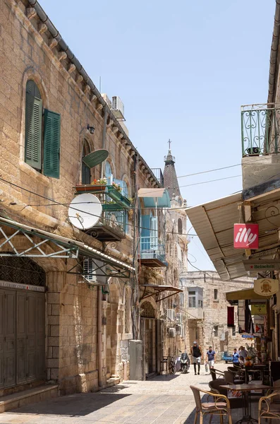 Jerusalén Israel Julio 2021 Vista Desde Calle Les Freres Hasta — Foto de Stock