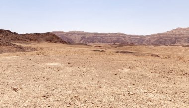 İsrail 'in güneyindeki Eilat yakınlarındaki Timna Milli Parkı' nda yaz mevsiminde olağanüstü güzel bir manzara..