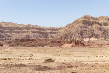 İsrail 'in güneyindeki Eilat yakınlarındaki Timna Milli Parkı' nda yaz mevsiminde olağanüstü güzel bir manzara..