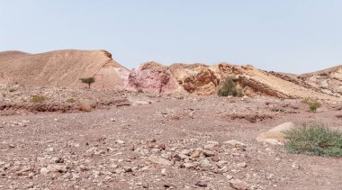 Eilat şehrinin yakınlarındaki bir doğa koruma alanında inanılmaz güzel bir manzara - Güney İsrail 'deki Kızıl Kanyon,