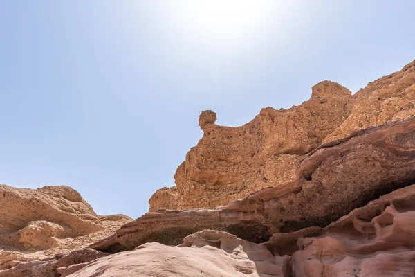 Fantasticamente Bela Paisagem Uma Reserva Natural Perto Cidade Eilat Red — Fotografia de Stock