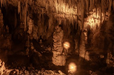 Unreal natural beauty of Sorek stalactites cave in Judean Mountains near Beit Shemesh in the Israel