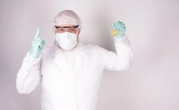 Doctor Medicine Epidemic Pandemic Virus Disease Equipment Protective Suit Mask — Stock Photo, Image