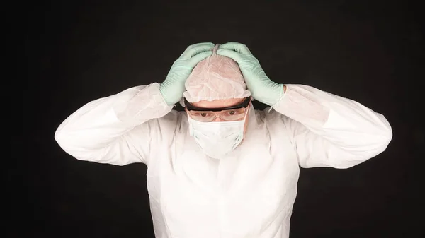 Doctor Equipped Epidemic Pandemic Disease Equipment Protective Virus Suit Mask — Stock Photo, Image