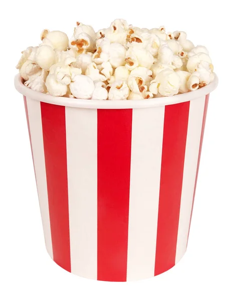 Popcorn Rode Witte Kartonnen Emmer Voor Bioscoop — Stockfoto