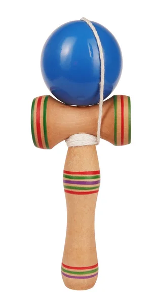 Brinquedo Madeira Com Bola Azul — Fotografia de Stock