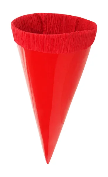 Конус Мороженого Красной Бумаги Шляпа День Рождения Вверх Ногами — стоковое фото