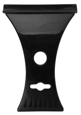  Siyah plastik buz kazıyıcı ergonomik araba cam sökücü beyaz arkaplanda izole edilmiş.                              