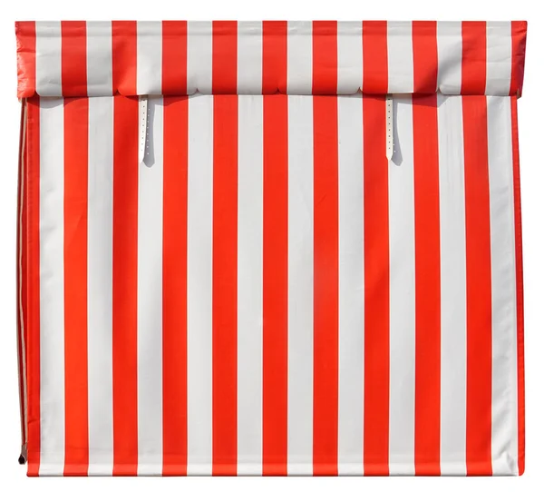 Vermelho Branco Listrado Toldo Overhang — Fotografia de Stock