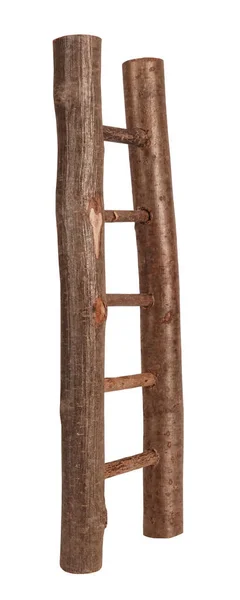 用横梁做成的褐色木制梯子 — 图库照片