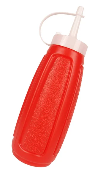 Ketchup Bottiglia Fast Food Classico Rosso Sfondo Bianco — Foto Stock