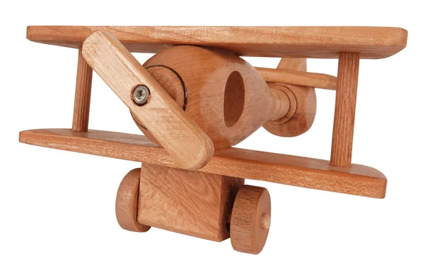 Drewniana Zabawka Samolotowa Dla Dzieci — Zdjęcie stockowe